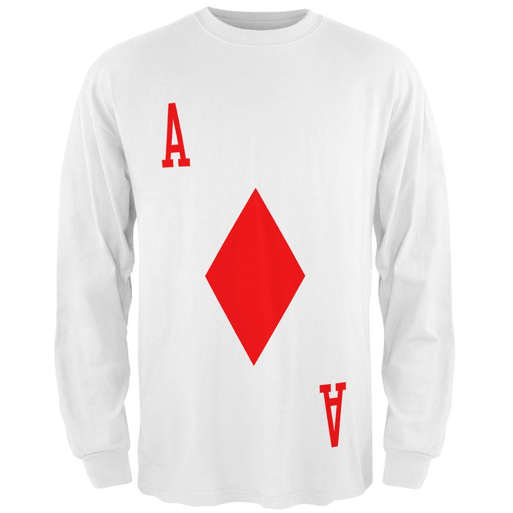 Halloween Ace of Diamonds Card Soldier Costume All Over Mens Long Sleeve T Shirt