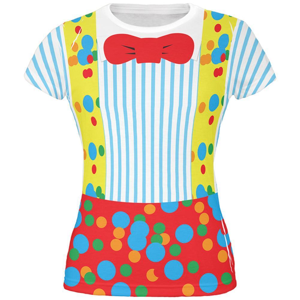 Halloween Clown Costume All Over Juniors T Shirt