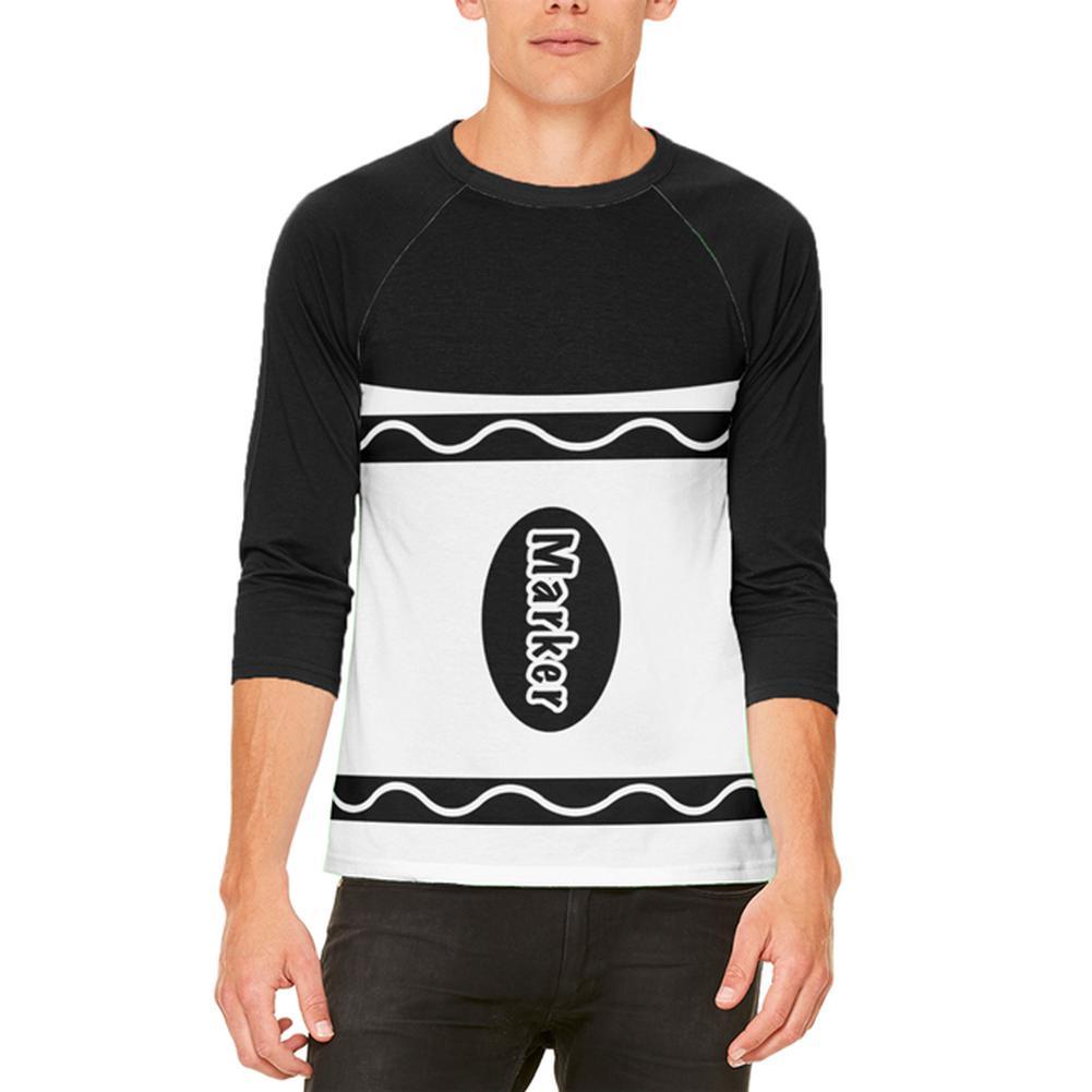 Halloween Marker Costume Black Mens Raglan T Shirt