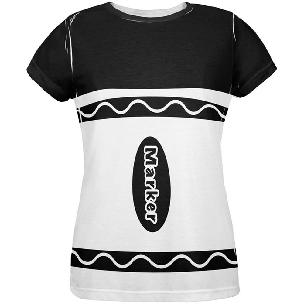 Halloween Marker Costume Black All Over Womens T Shirt
