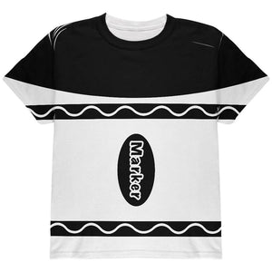 Halloween Marker Costume Black All Over Youth T Shirt