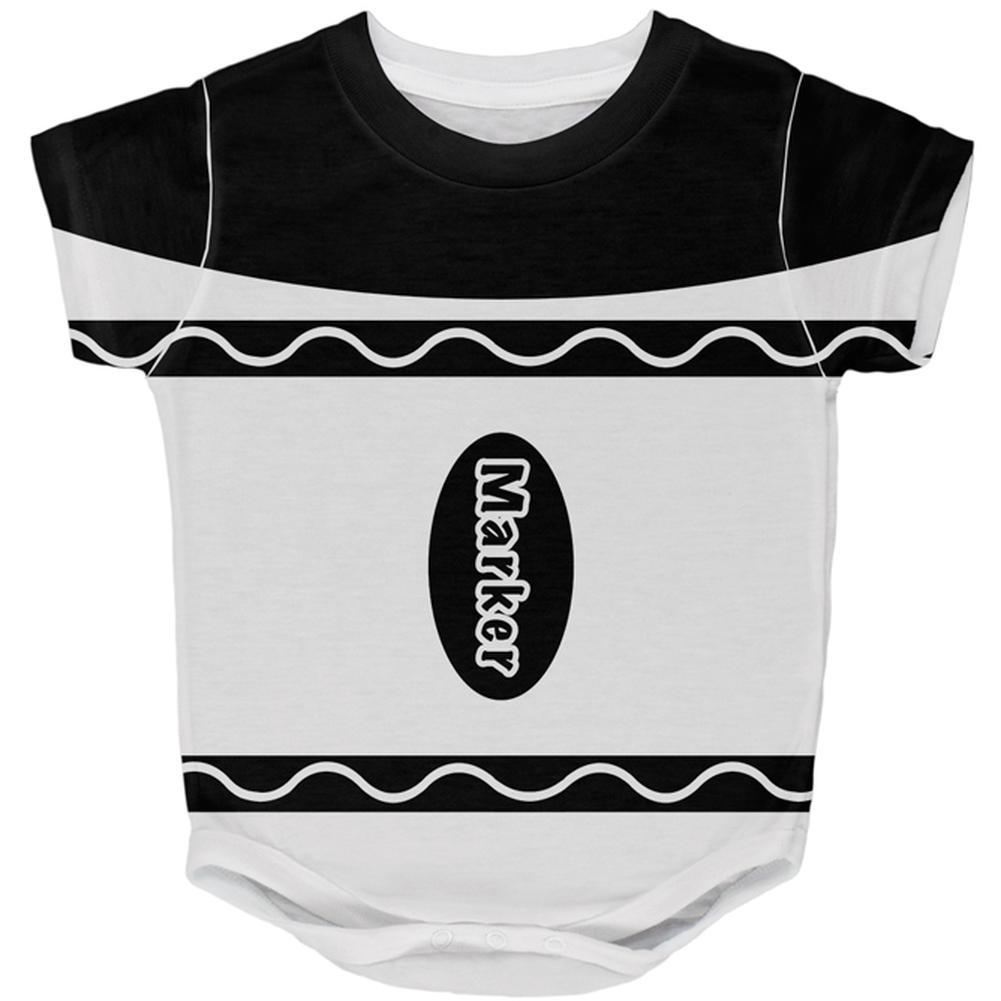 Halloween Marker Costume Black All Over Baby One Piece