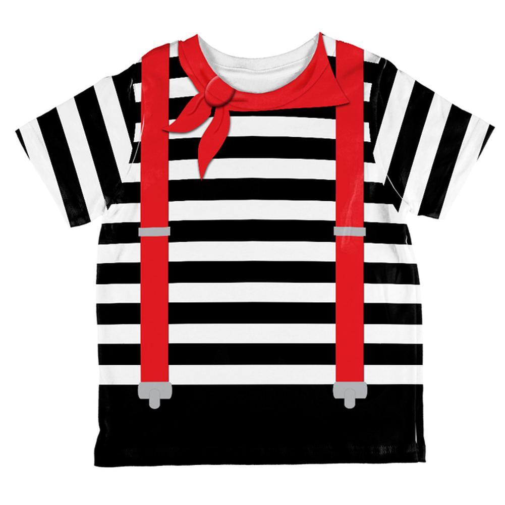 Halloween French Mime Costume All Over Toddler T Shirt