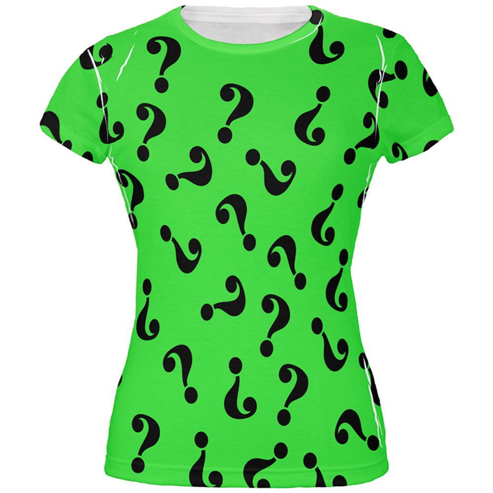 Halloween Riddle Me This Costume All Over Juniors T Shirt