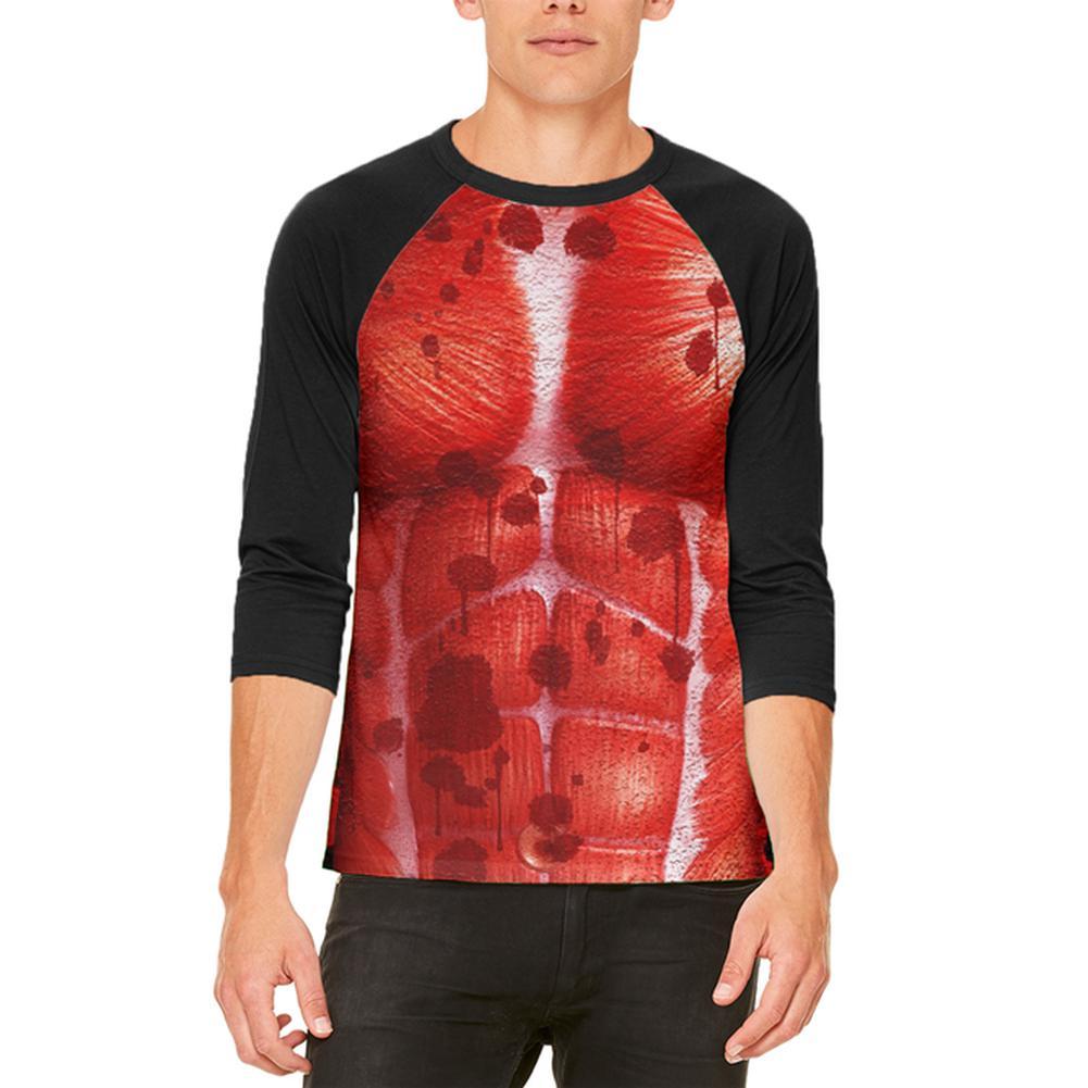 Halloween Skinned Alive Horror Movie Costume Mens Raglan T Shirt