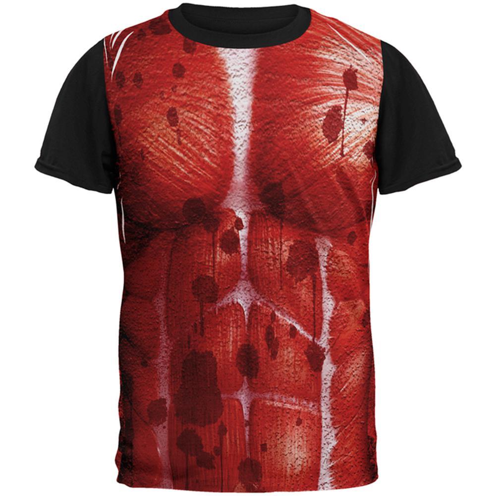 Halloween Skinned Alive Horror Movie Costume All Over Mens Black Back T Shirt