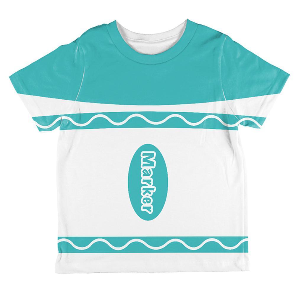Halloween Marker Costume Aqua Blue All Over Toddler T Shirt