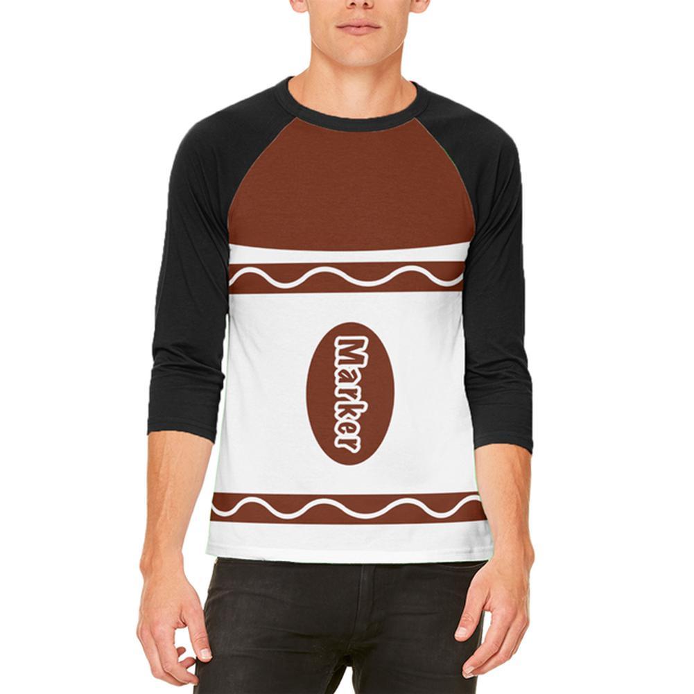 Halloween Marker Costume Brown Mens Raglan T Shirt