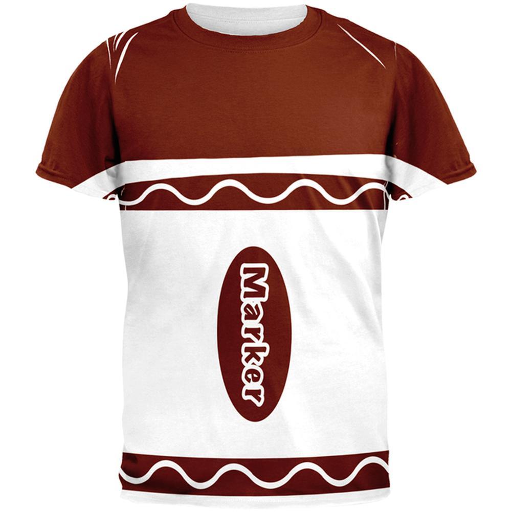 Halloween Marker Costume Brown All Over Mens T Shirt