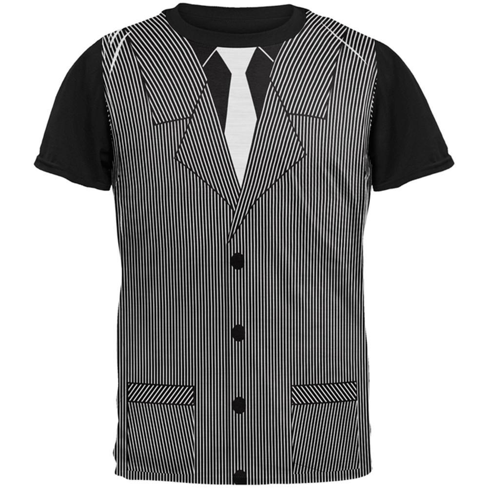 Halloween 20's Gangster Costume All Over Mens Black Back T Shirt