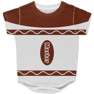 Halloween Marker Costume Brown All Over Baby One Piece