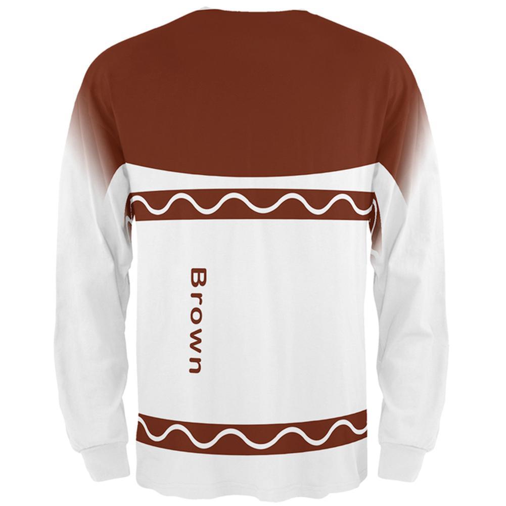 Halloween Marker Costume Brown All Over Mens Long Sleeve T Shirt