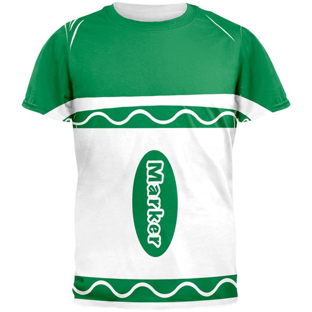 Halloween Marker Costume Green All Over Mens T Shirt
