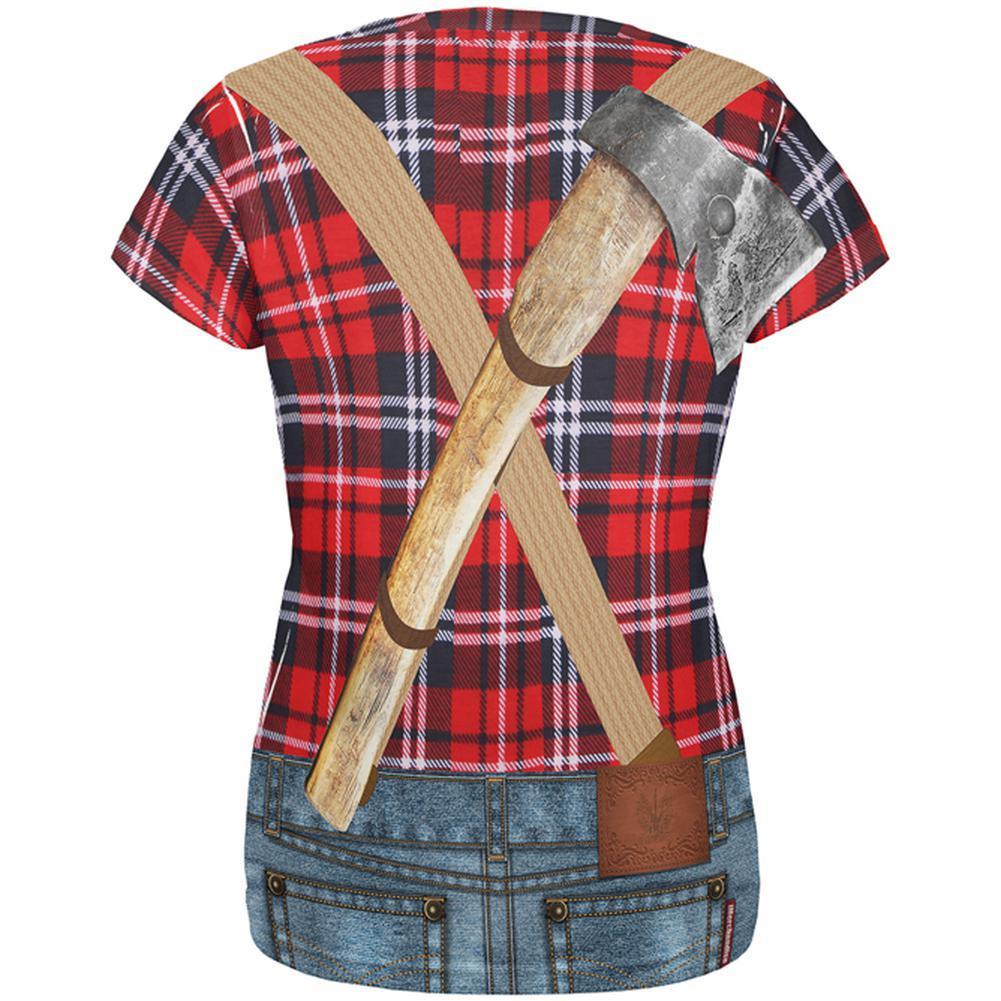 Halloween Lumberjack Costume All Over Womens T Shirt