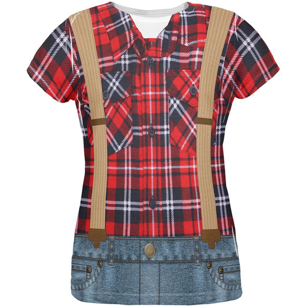 Halloween Lumberjack Costume All Over Womens T Shirt