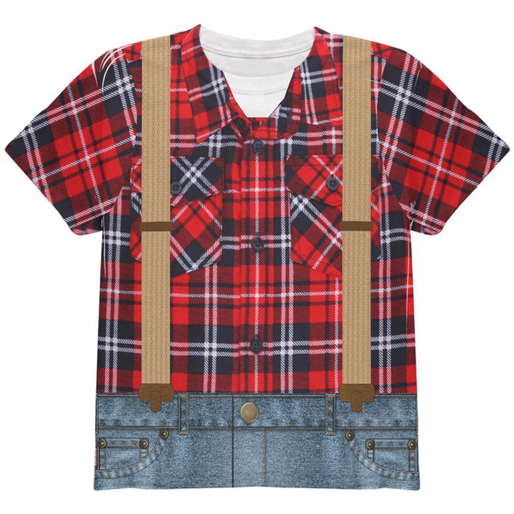 Halloween Lumberjack Costume All Over Youth T Shirt