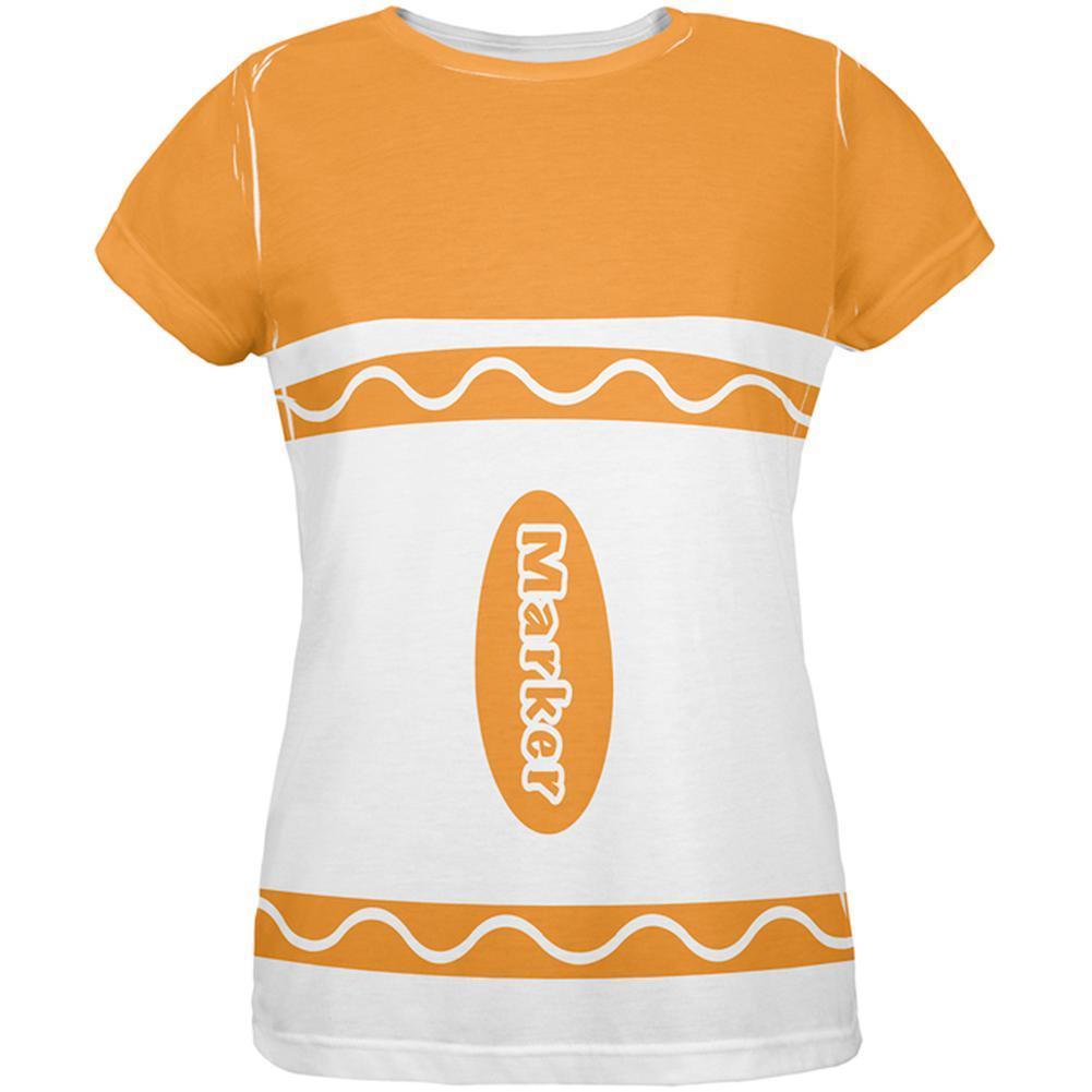 Halloween Marker Costume Orange All Over Womens T Shirt