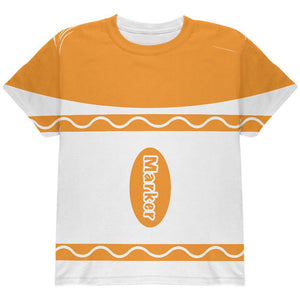 Halloween Marker Costume Orange All Over Youth T Shirt