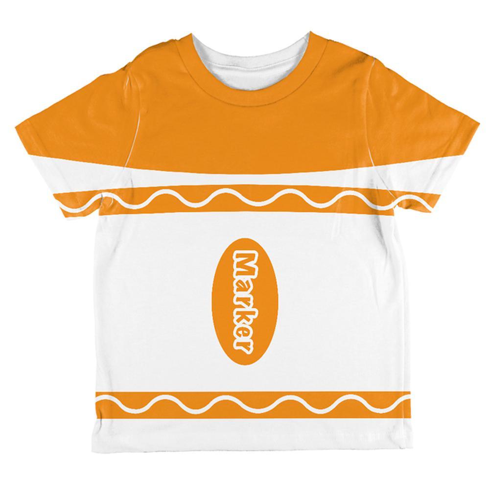 Halloween Marker Costume Orange All Over Toddler T Shirt