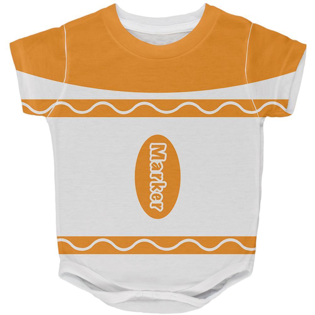 Halloween Marker Costume Orange All Over Baby One Piece