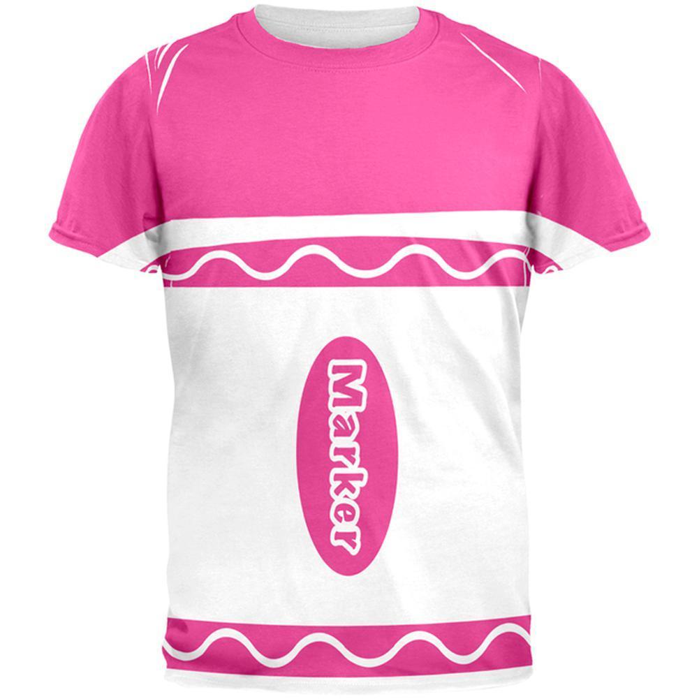 Halloween Marker Costume Pink All Over Mens T Shirt