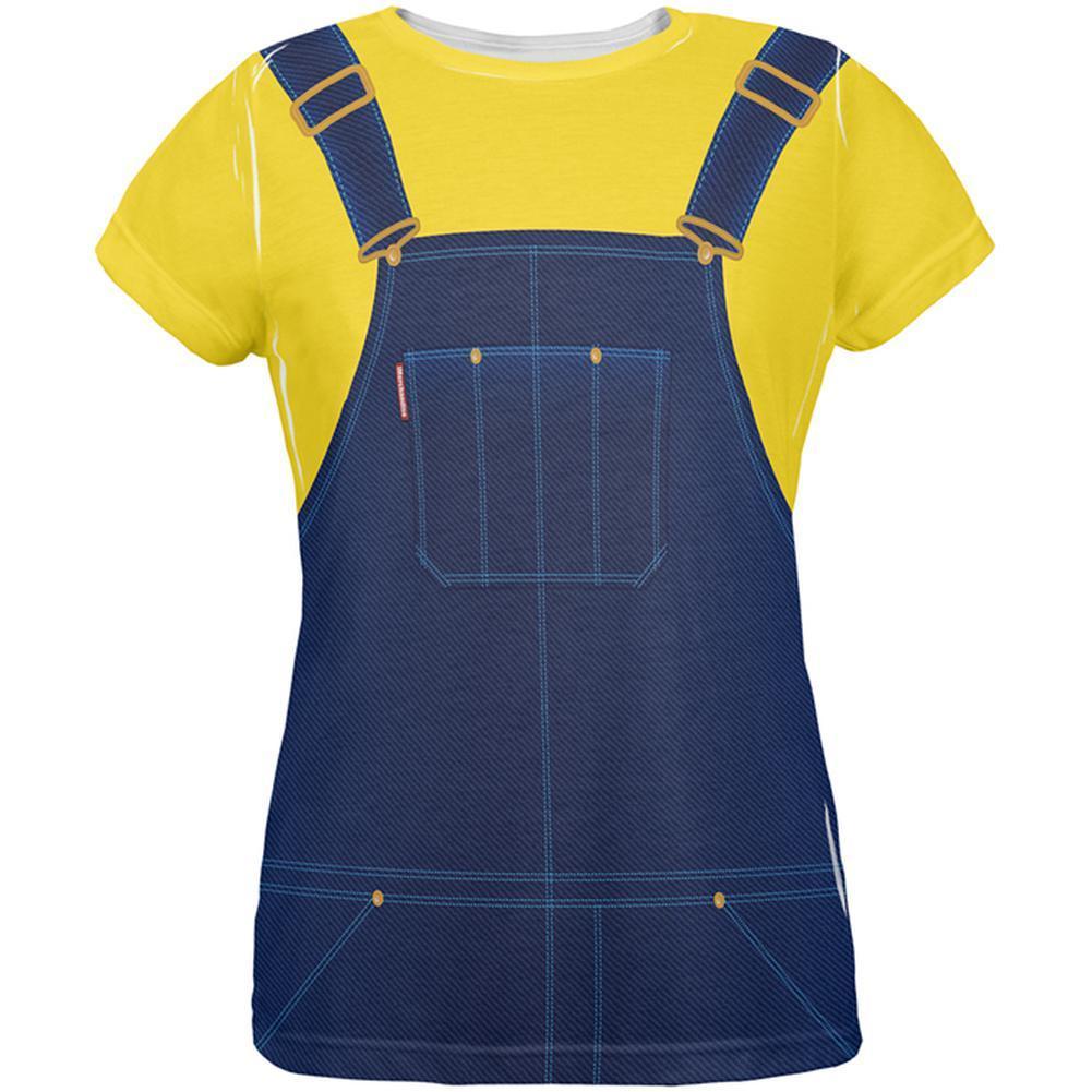 Halloween Overalls Yellow T-Shirt Costume All Over Womens T Shirt