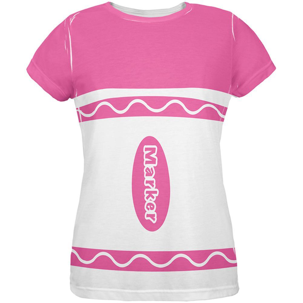 Halloween Marker Costume Pink All Over Womens T Shirt