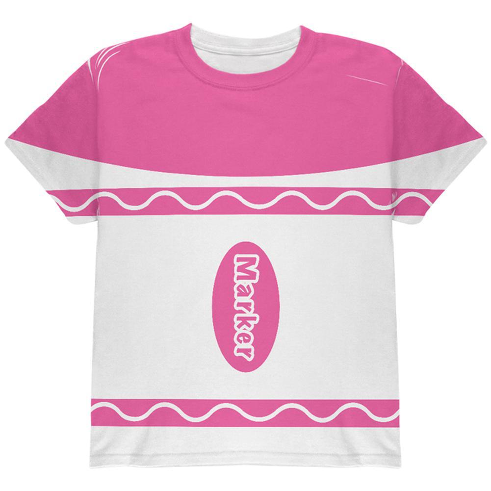 Halloween Marker Costume Pink All Over Youth T Shirt