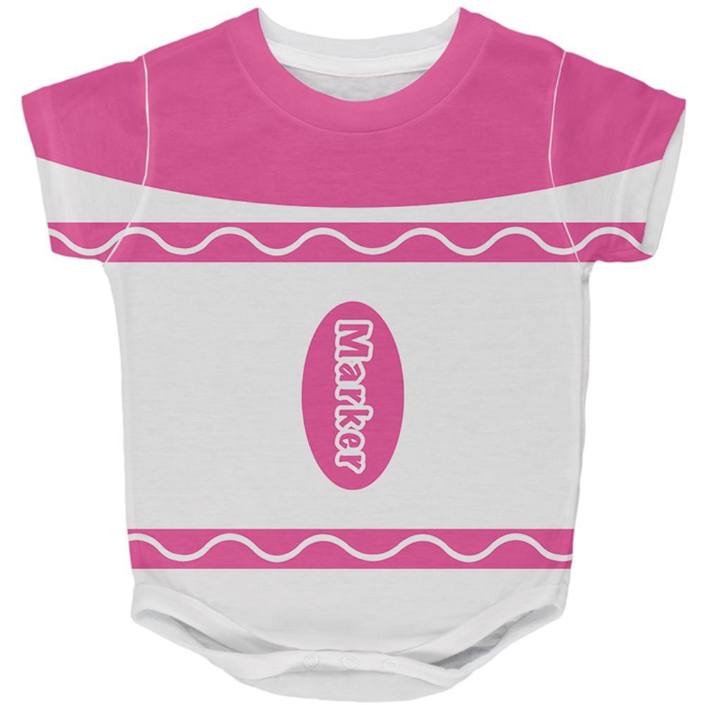 Halloween Marker Costume Pink All Over Baby One Piece