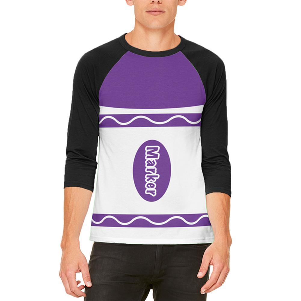 Halloween Marker Costume Purple Mens Raglan T Shirt