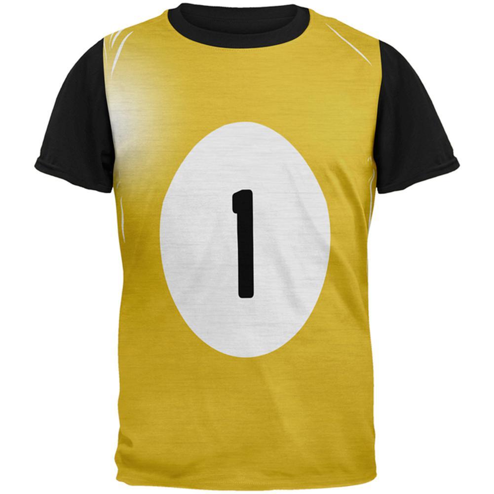 Halloween Billiard Pool Ball One Costume Mens Black Back T Shirt