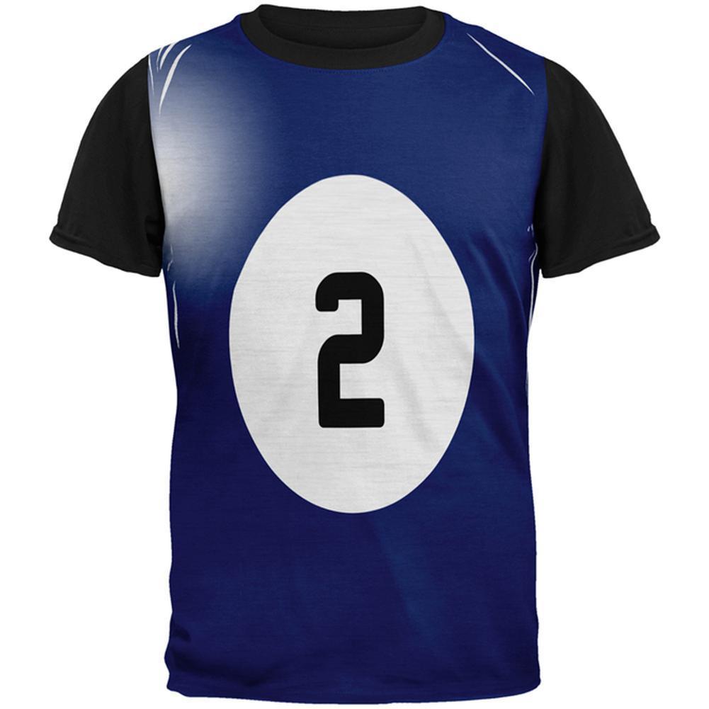 Halloween Billiard Pool Ball Two Costume Mens Black Back T Shirt