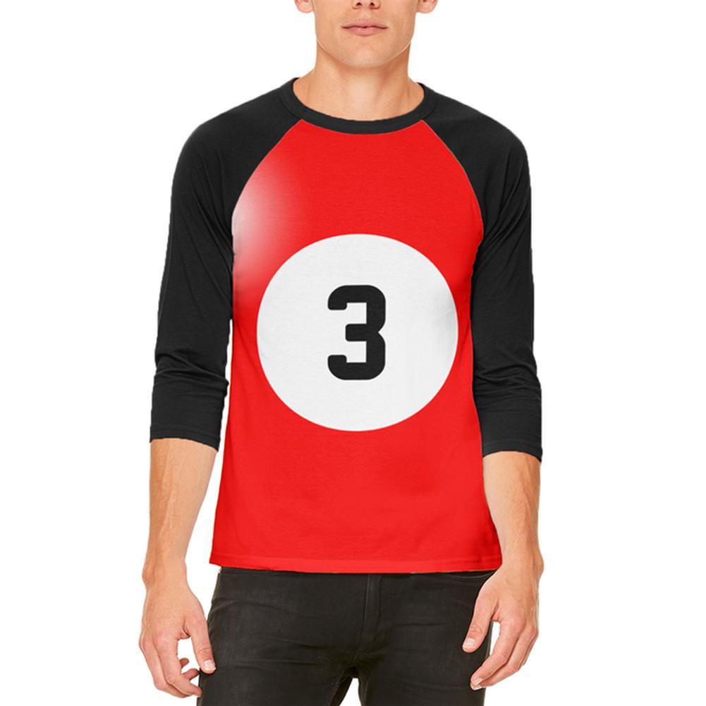 Halloween Billiard Pool Ball Three Costume All Over Mens Raglan T Shirt