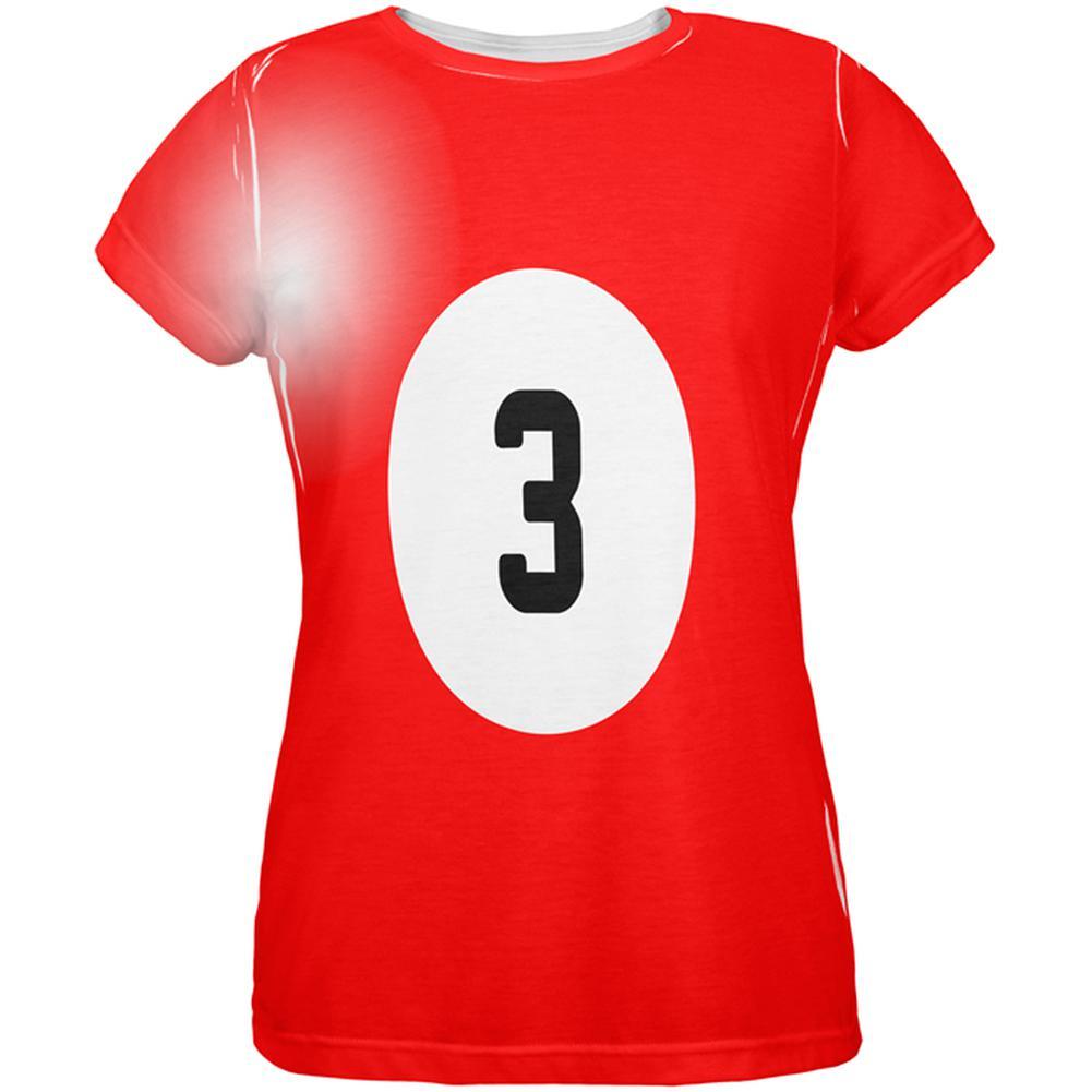 Halloween Billiard Pool Ball Three Costume Womens T Shirt