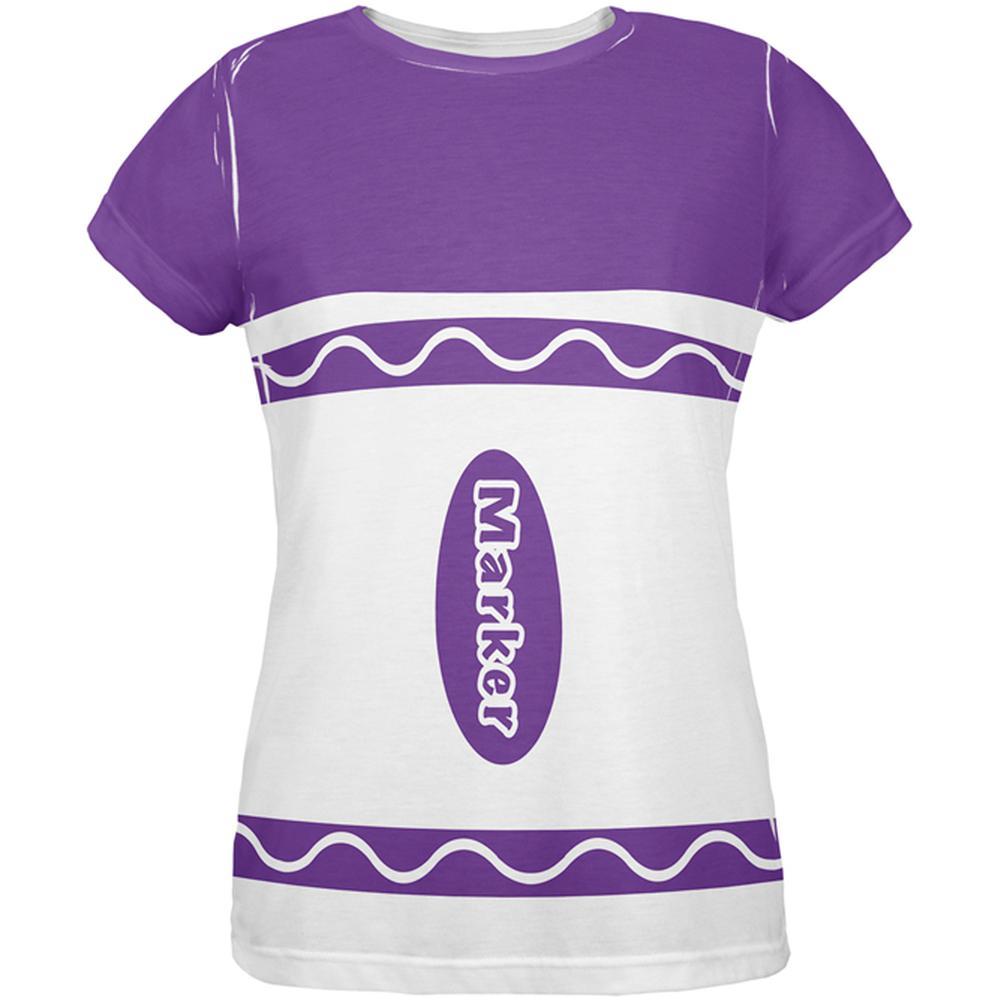 Halloween Marker Costume Purple All Over Womens T Shirt