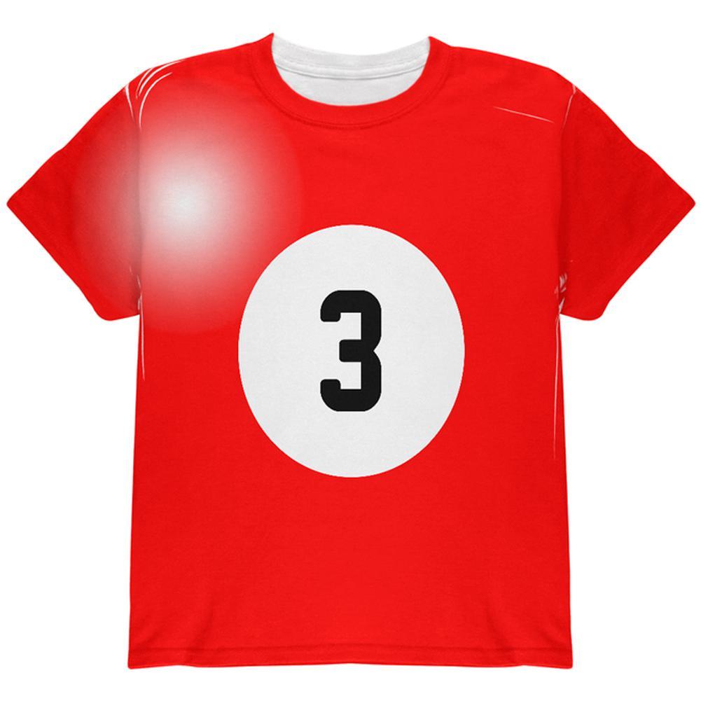 Halloween Billiard Pool Ball Three Costume Youth T Shirt