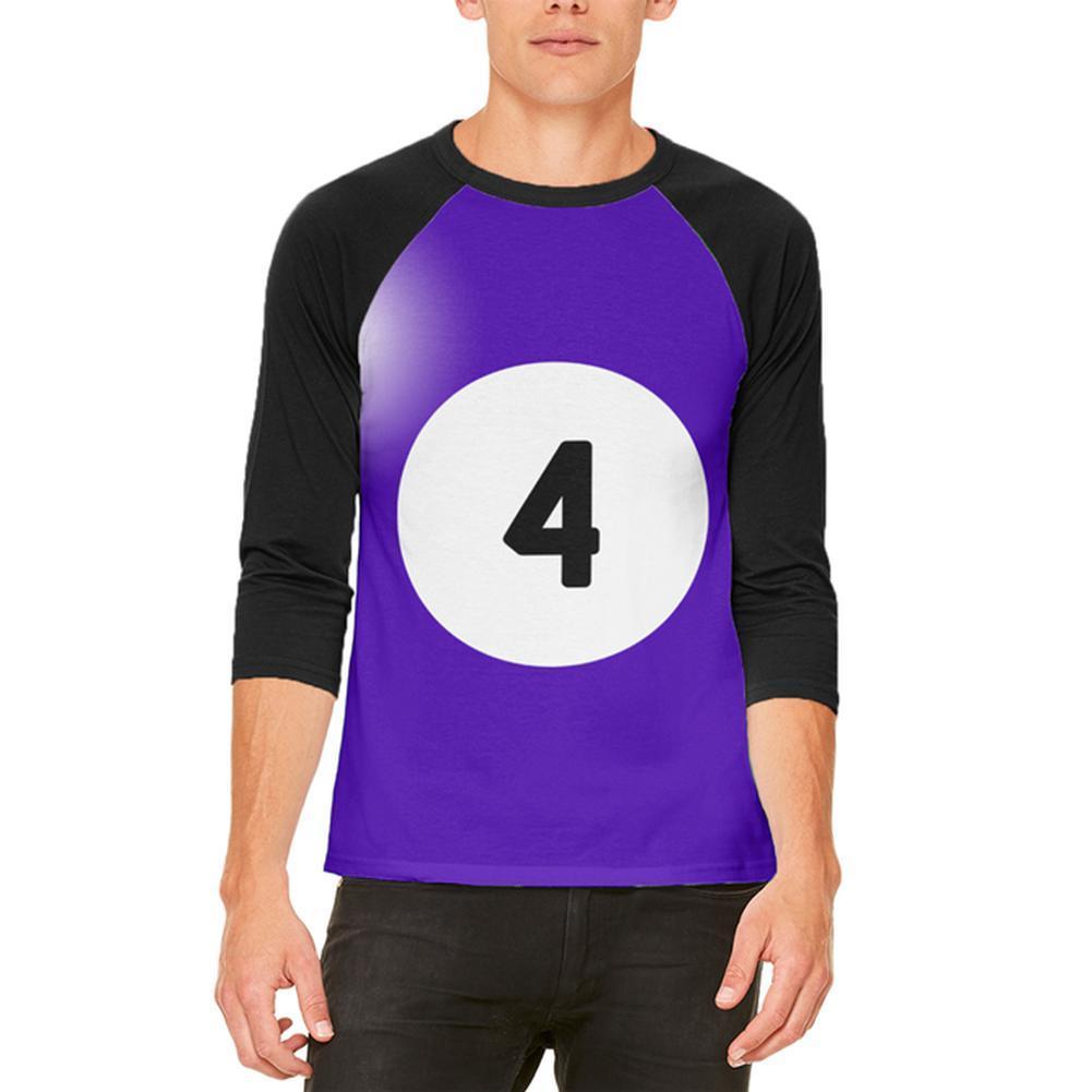 Halloween Billiard Pool Ball Four Costume All Over Mens Raglan T Shirt