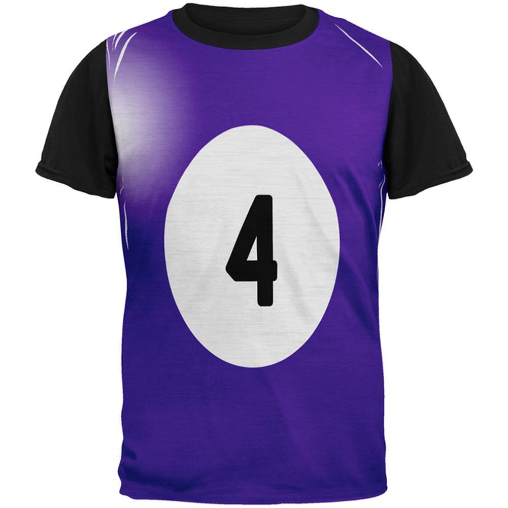 Halloween Billiard Pool Ball Four Costume Mens Black Back T Shirt