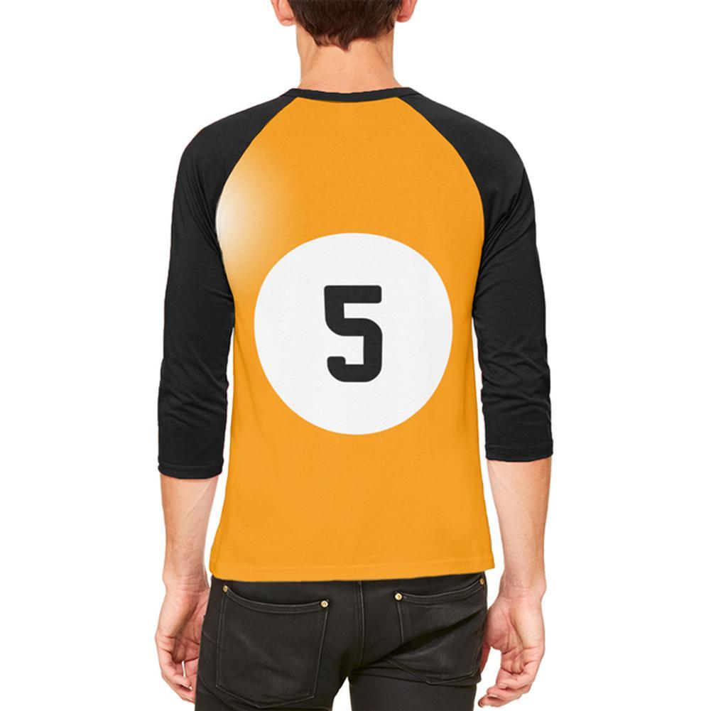 Halloween Billiard Pool Ball Five Costume All Over Mens Raglan T Shirt
