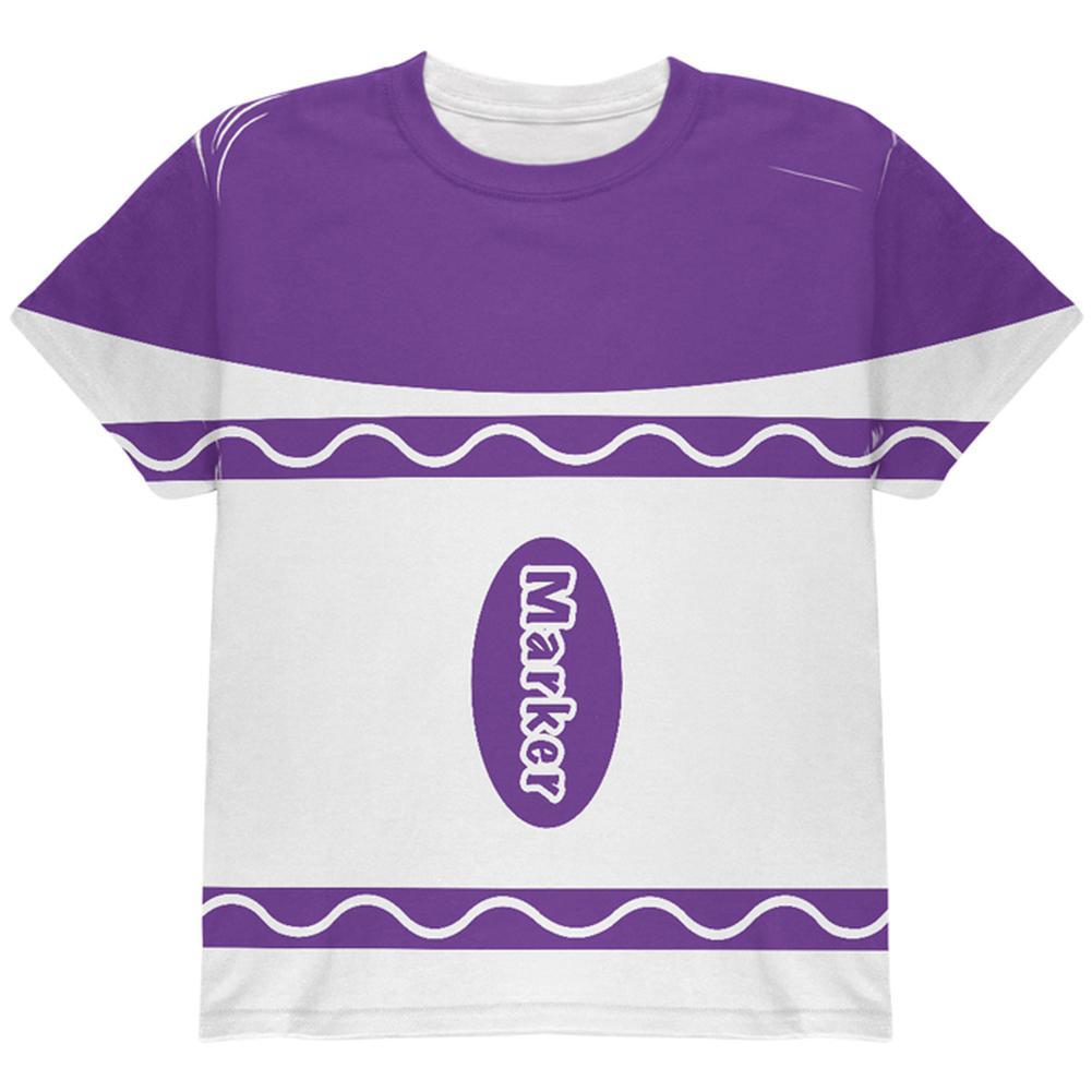 Halloween Marker Costume Purple All Over Youth T Shirt