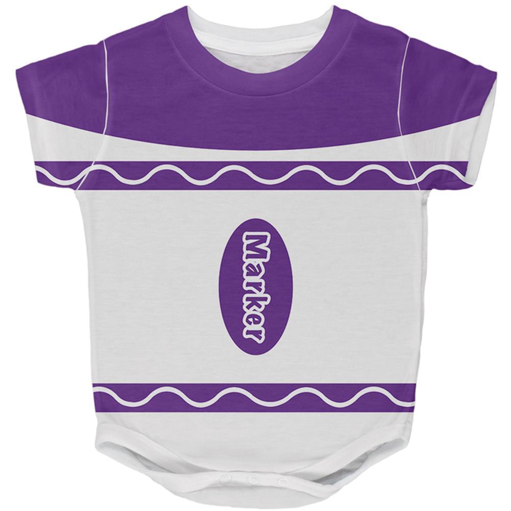 Halloween Marker Costume Purple All Over Baby One Piece