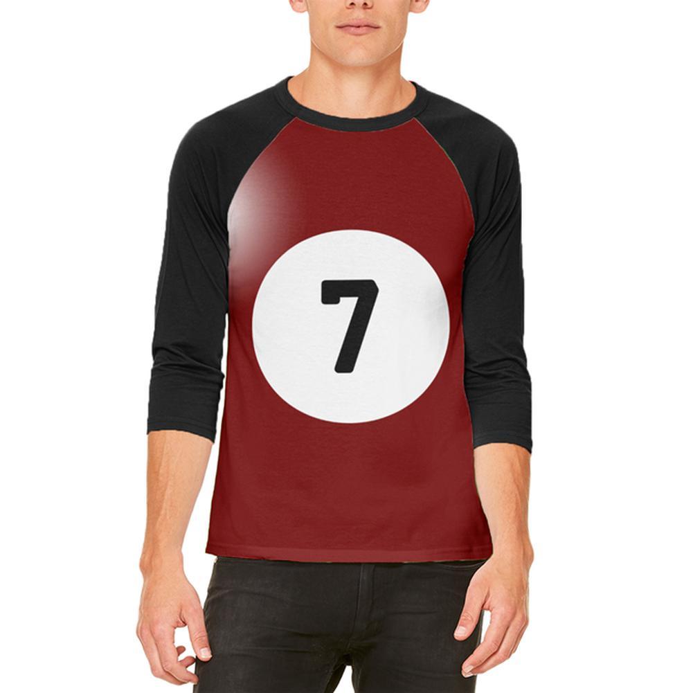 Halloween Billiard Pool Ball Seven Costume All Over Mens Raglan T Shirt