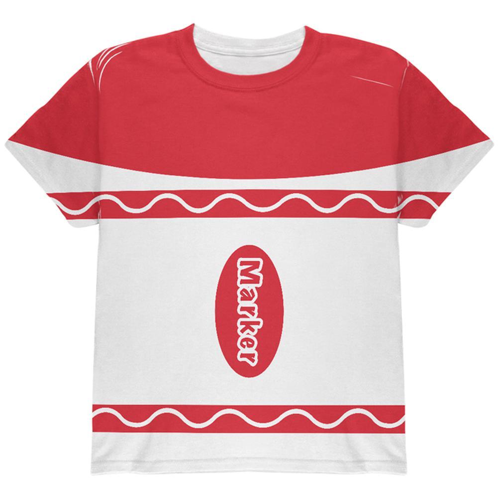 Halloween Marker Costume Red All Over Youth T Shirt