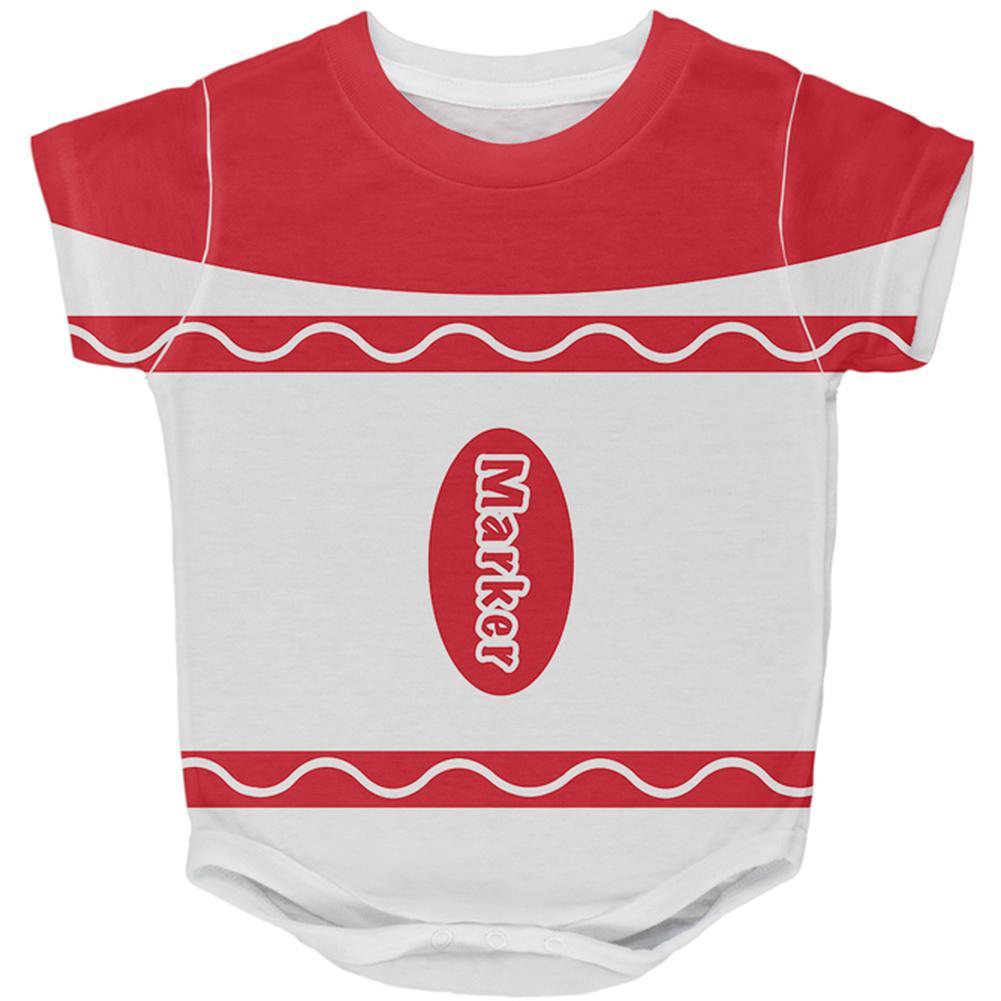 Halloween Marker Costume Red All Over Baby One Piece