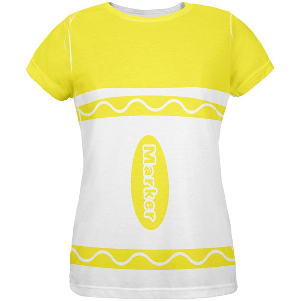 Halloween Marker Costume Yellow All Over Womens T Shirt