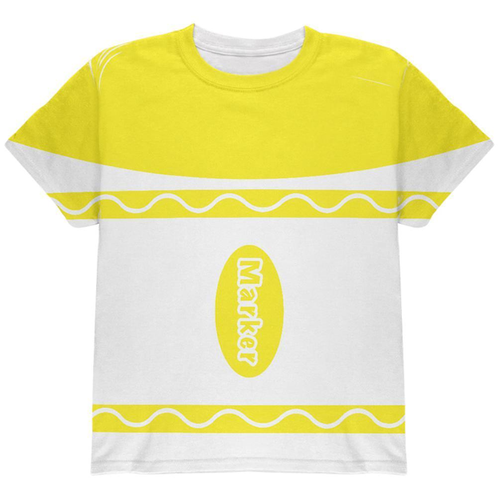 Halloween Marker Costume Yellow All Over Youth T Shirt