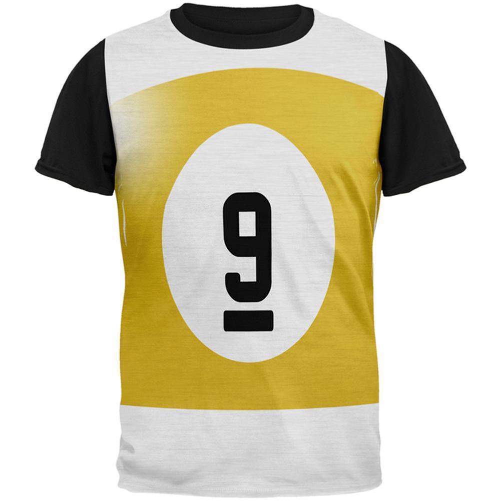 Halloween Billiard Pool Ball Nine Costume Mens Black Back T Shirt