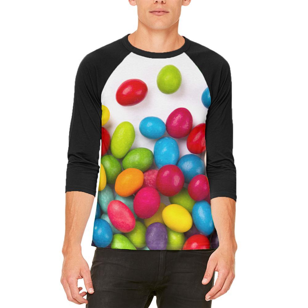 Halloween Jelly Beans Mens Raglan T Shirt