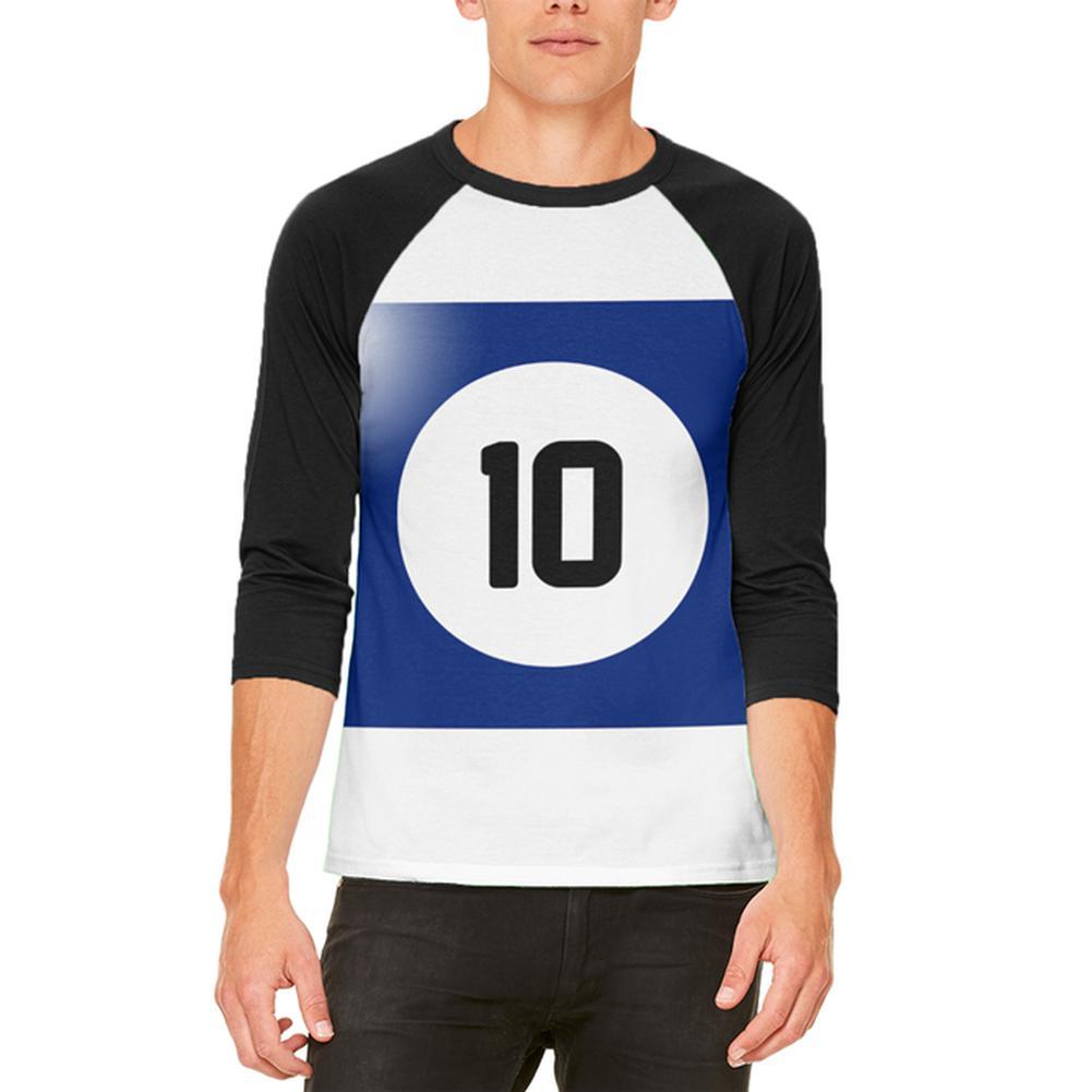Halloween Billiard Pool Ball Ten Costume All Over Mens Raglan T Shirt