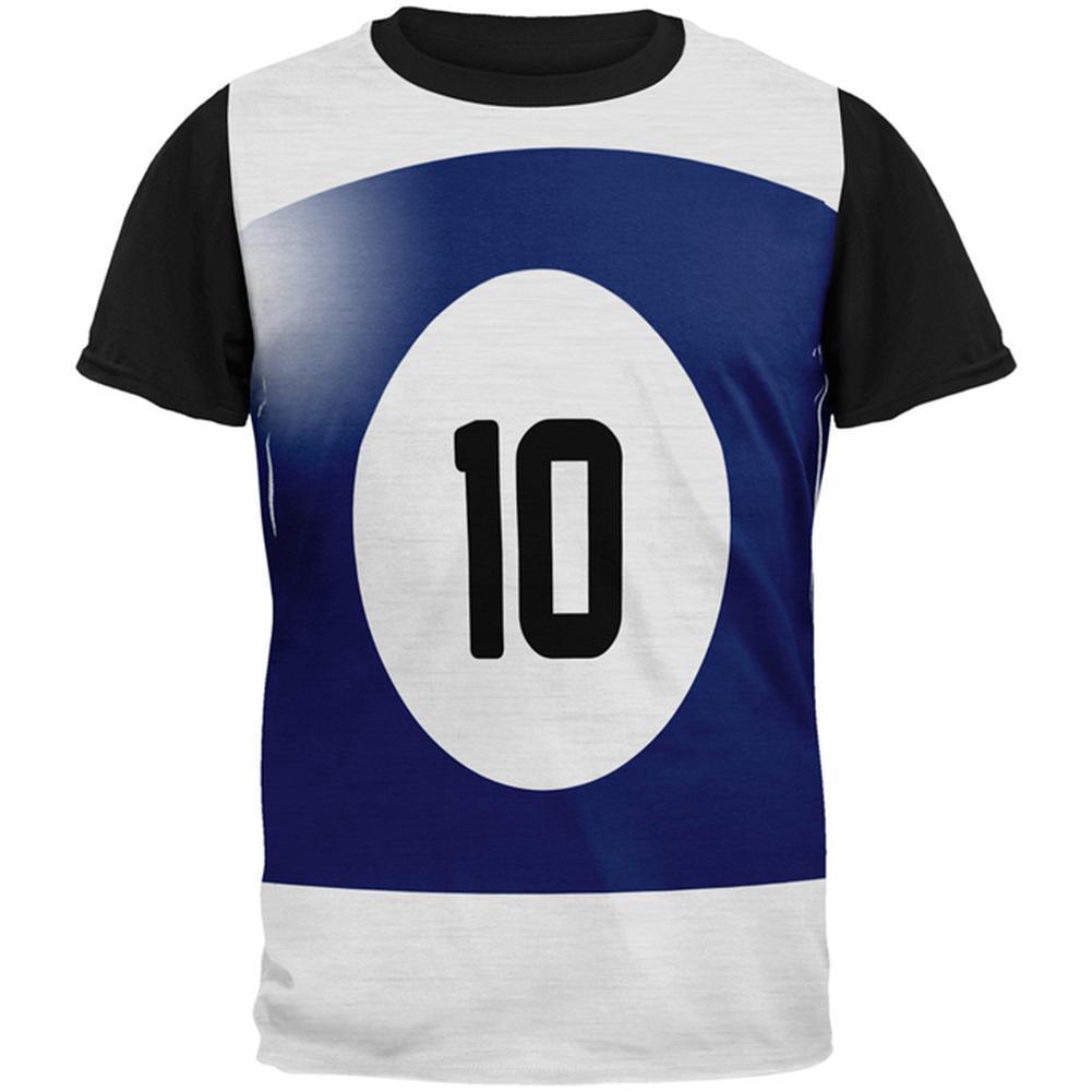 Halloween Billiard Pool Ball Ten Costume Mens Black Back T Shirt